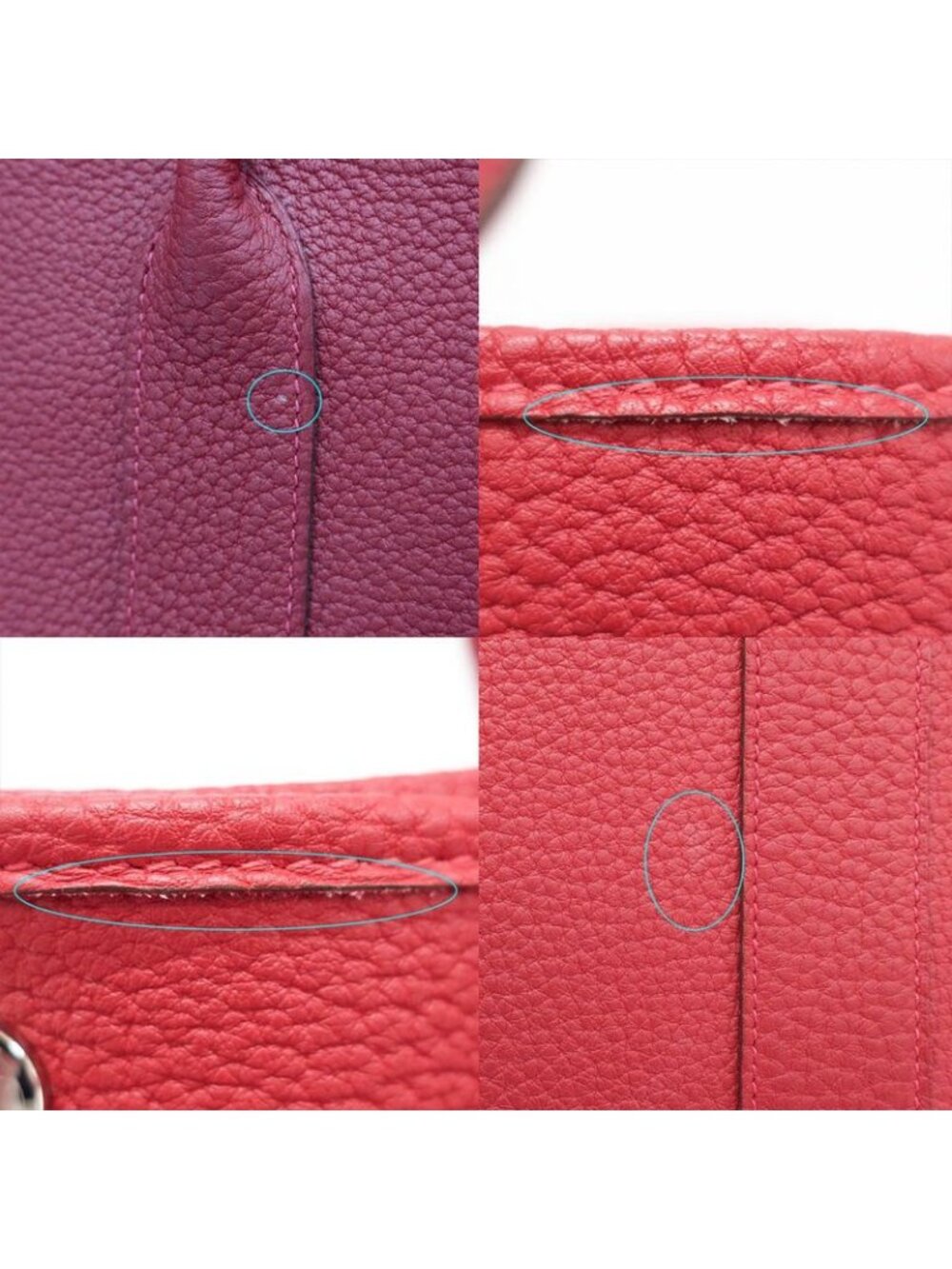 Hermes Garden Party PM Handbag Red Silver Hardware Negonda T Stamp - Picture 8 of 10